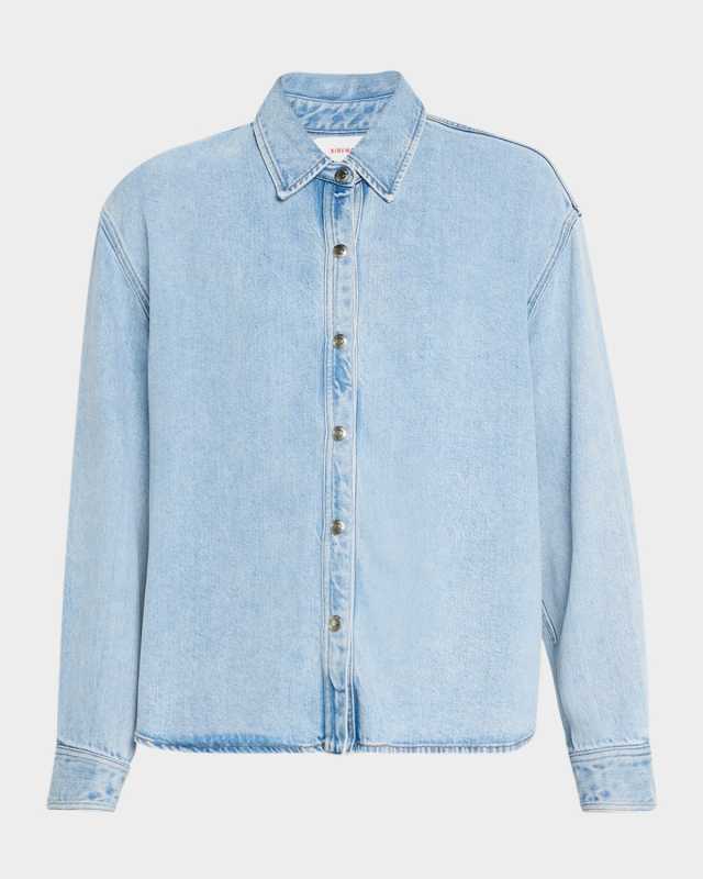 Gia Collared Chambray Button-Front Shirt